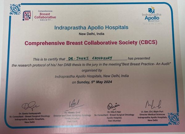Apollo CBCS Certificate